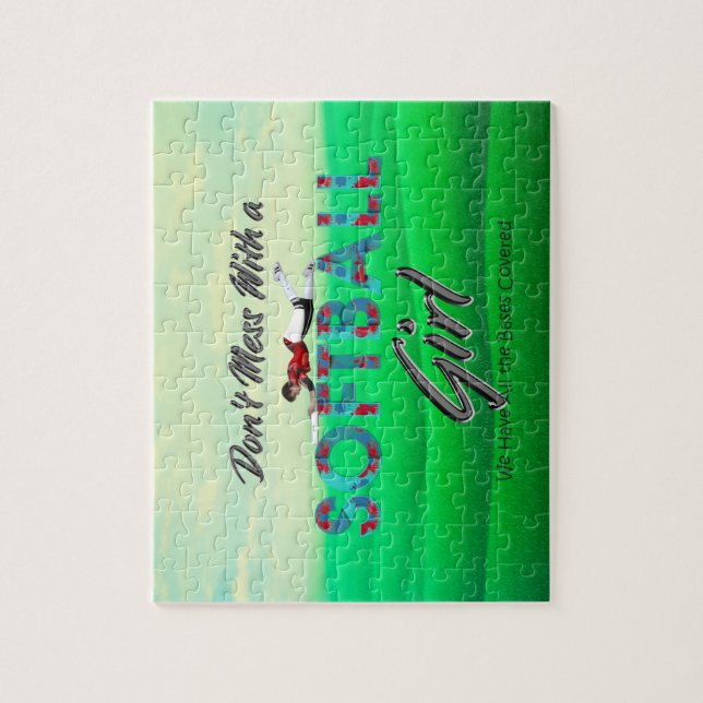 TOP Softball Girl Jigsaw Puzzle (Vertical)