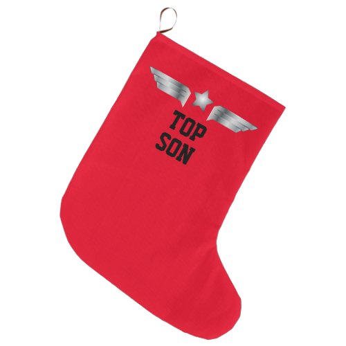 Top Son Aviator Wings Cool Flying Large Christmas Stocking