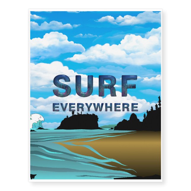 TOP Surf Everywhere Temporary Tattoos (Front)