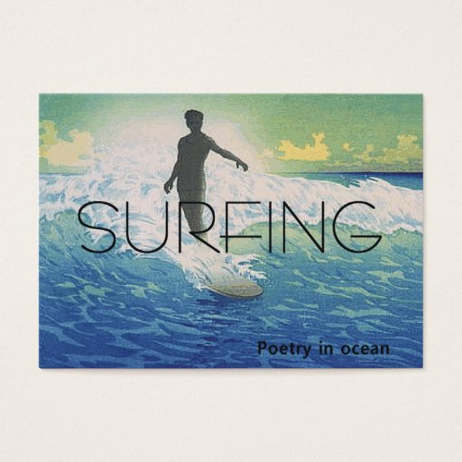 Customizable TOP Surfing Poetry in Ocean Business Cards