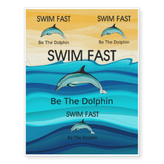 TOP Swim Dolphin Fast Temporary Tattoos