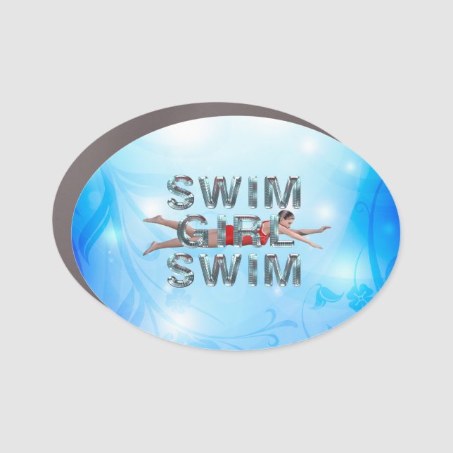 TOP Swim Girl Swim Car Magnet (Front)
