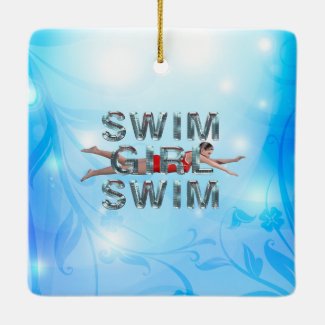 TOP Swim Girl Swim Ceramic Ornament