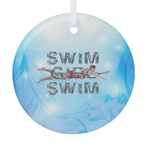 TOP Swim Girl Swim Glass Ornament