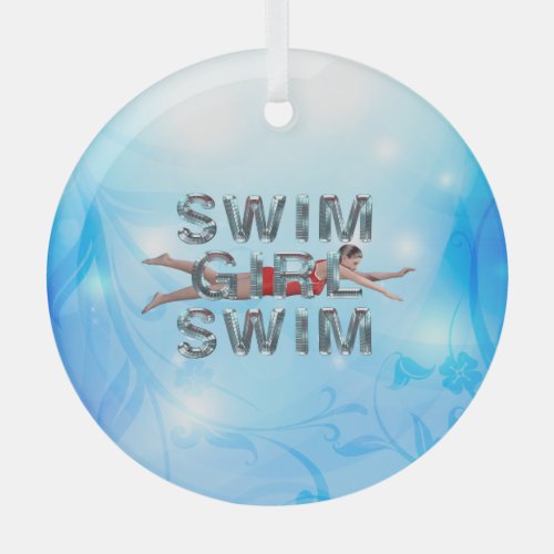 TOP Swim Girl Swim Glass Ornament