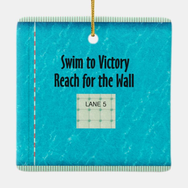 TOP Swim Team Slogan Ceramic Ornament (Back)