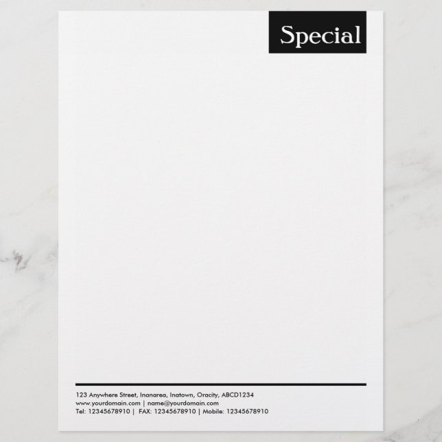 Top Tag - Black Letterhead (Front)