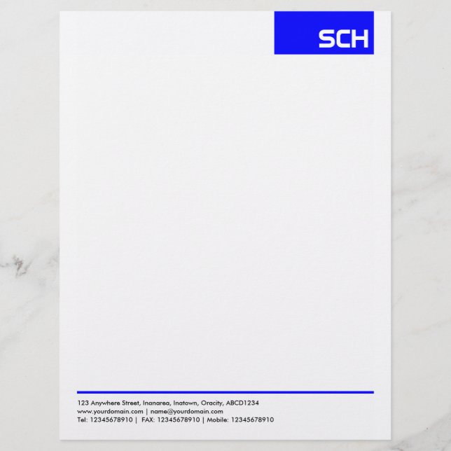 Top Tag - Blue Letterhead (Front)