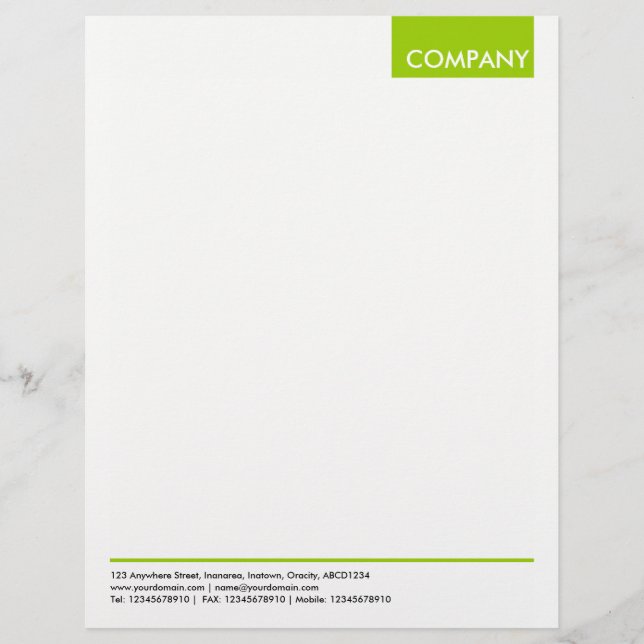 Top Tag - Martian Green Letterhead (Front)