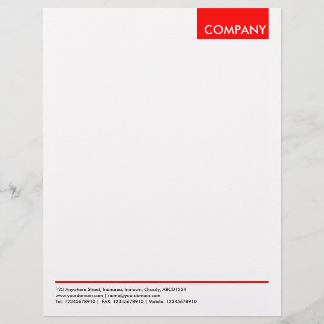 Top Tag - Red Letterhead (Front)