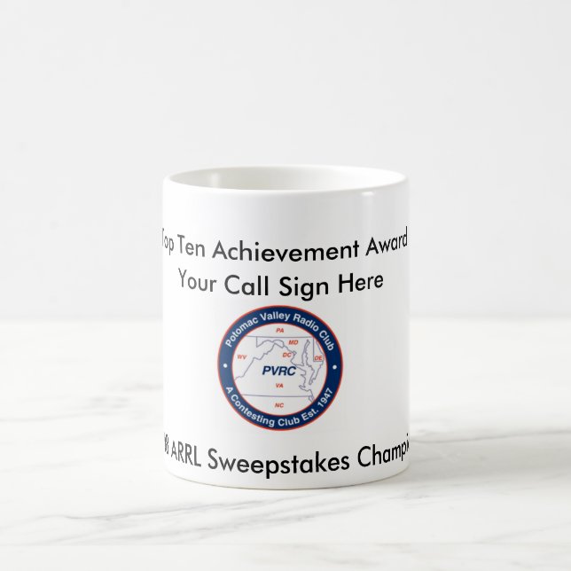 Top Ten Award - 2008 ARRL Sweepstakes Coffee Mug (Center)