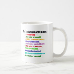 Top Ten Swimmers Excuses Coffee Mug