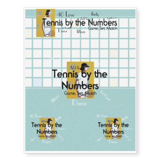 TOP Tennis Numbers Temporary Tattoos