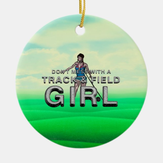 TOP Track and Field Girl Ceramic Ornament (Front)
