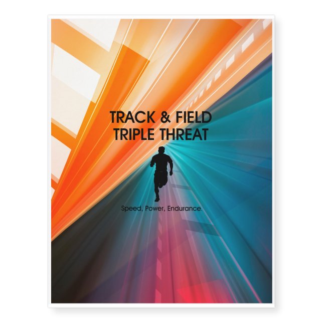 TOP Track and Field Triple Temporary Tattoos (Front)