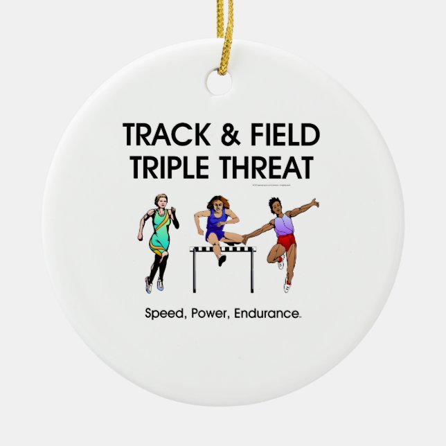 TOP Track Triple Ceramic Ornament (Front)