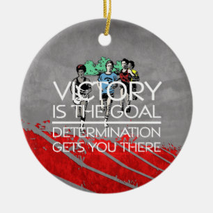 TOP Track Victory Slogan Ceramic Ornament