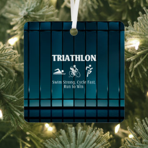 TOP Triathlon Metal Ornament