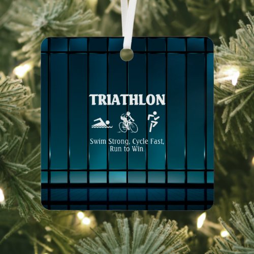 TOP Triathlon Metal Ornament