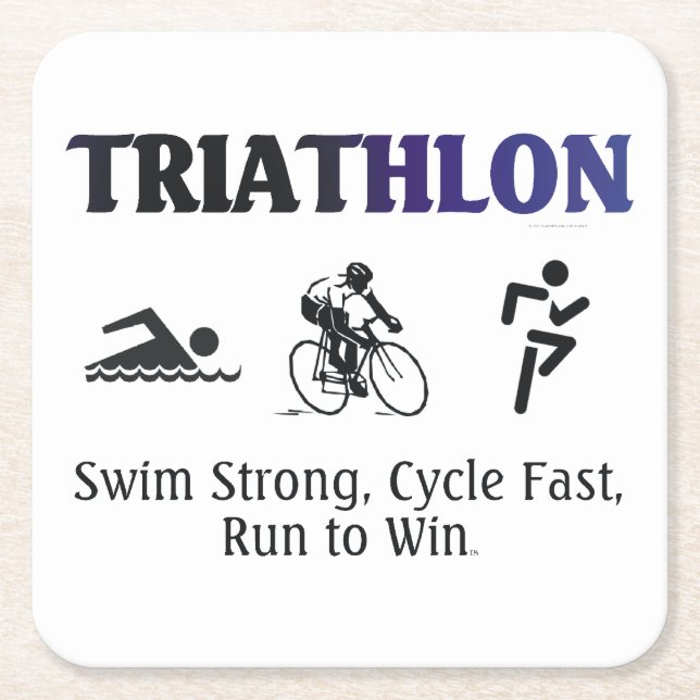 TOP Triathlon Square Paper Coaster (Front)