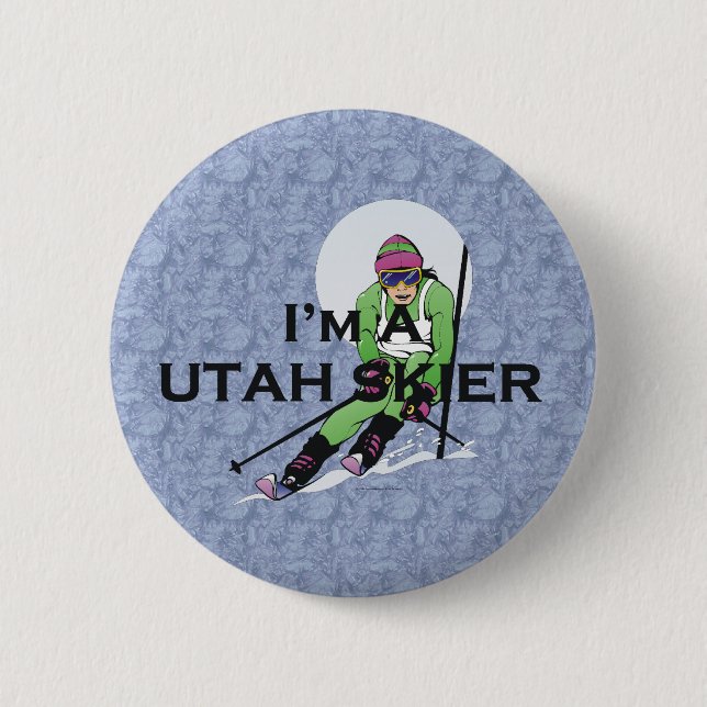 TOP Utah Skier Button (Front)