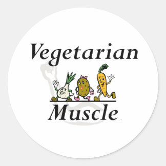 TOP Vegetarian Muscle Classic Round Sticker