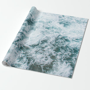 Top view of ocean waves wrapping paper