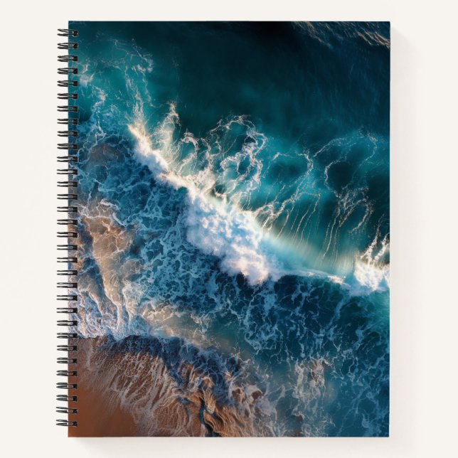 top view of waves spiral notebook (Front)