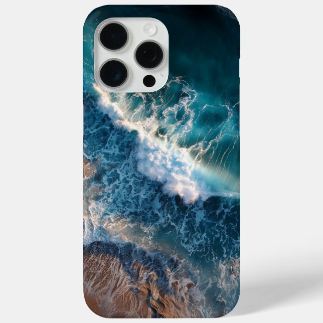 top view of waves spiral notebook Case-Mate iPhone case (Back)