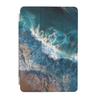 top view of waves spiral notebook iPad mini cover