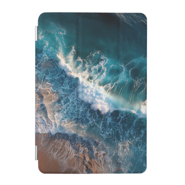 top view of waves spiral notebook iPad mini cover (Front)