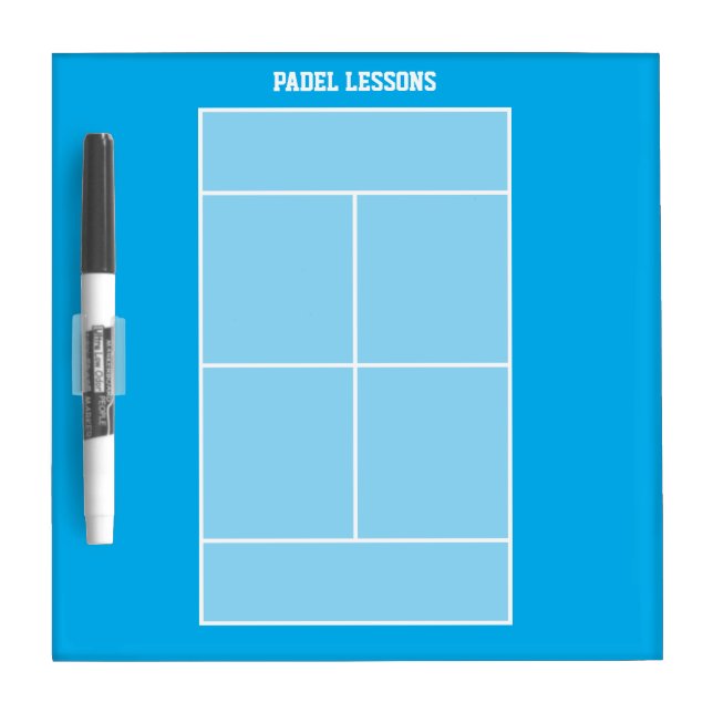 Top view padel court dimensions dry erase board (Front)