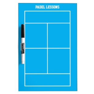 Top view padel court lines dry erase lesson board