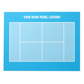 Top view padel tennis court line dimension drawing notepad