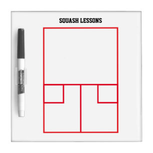 Top view squash court lines dry erase board