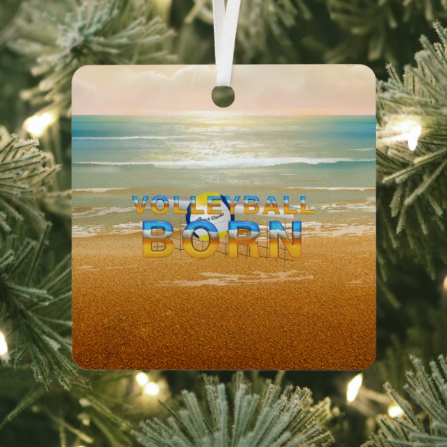 TOP Volleyball Born Metal Ornament (Insitu)