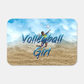 TOP Volleyball Girl Metal Parking Sign