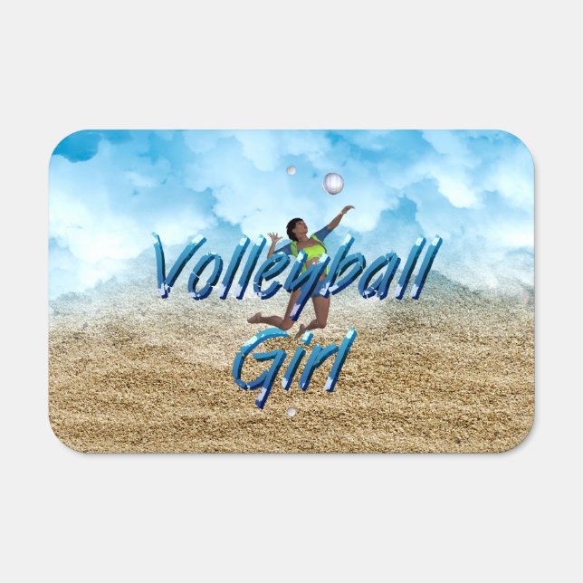 TOP Volleyball Girl Metal Parking Sign (Front)