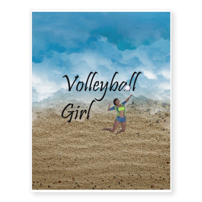 TOP Volleyball Girl Temporary Tattoos (Front)