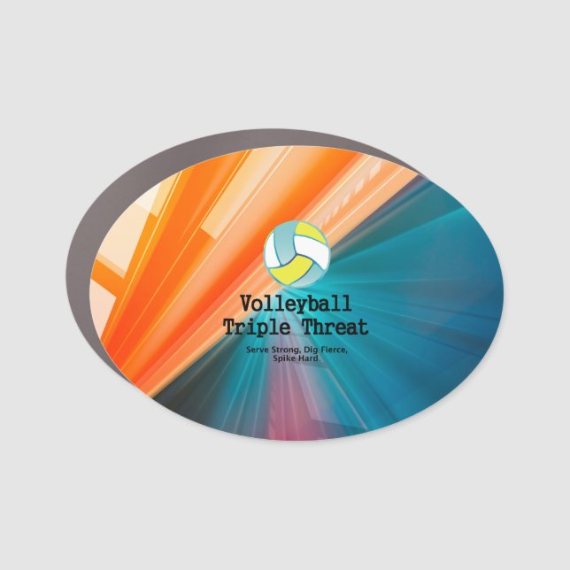 TOP Volleyball Triple Threat Car Magnet (Front)