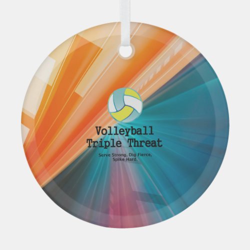 TOP Volleyball Triple Threat Glass Ornament