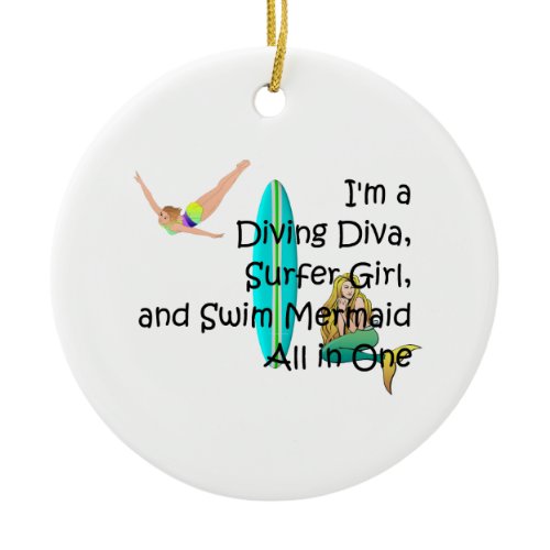 TOP Water Girl Ceramic Ornament