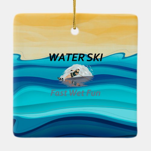 TOP Water Ski Ceramic Ornament