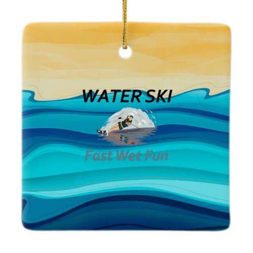 TOP Water Ski Ceramic Ornament