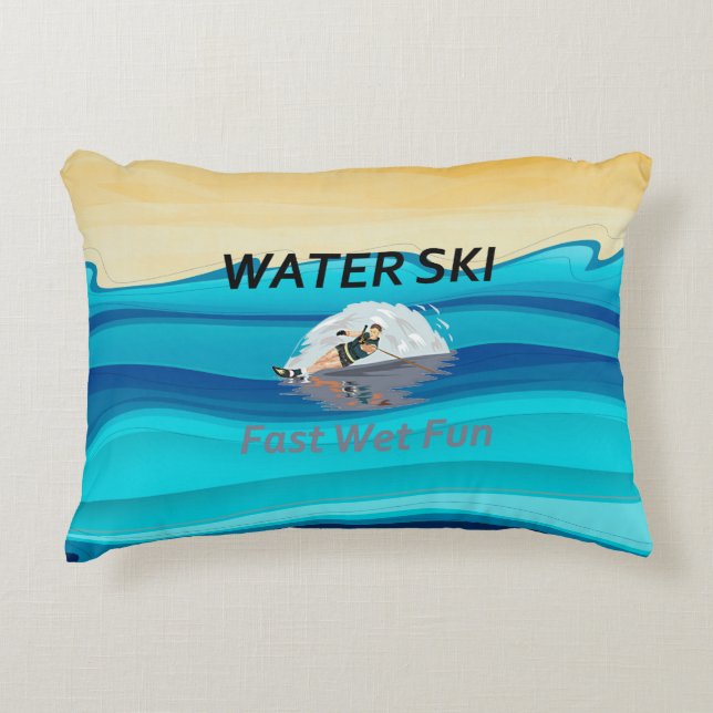 TOP Water Ski Decorative Pillow (Front)