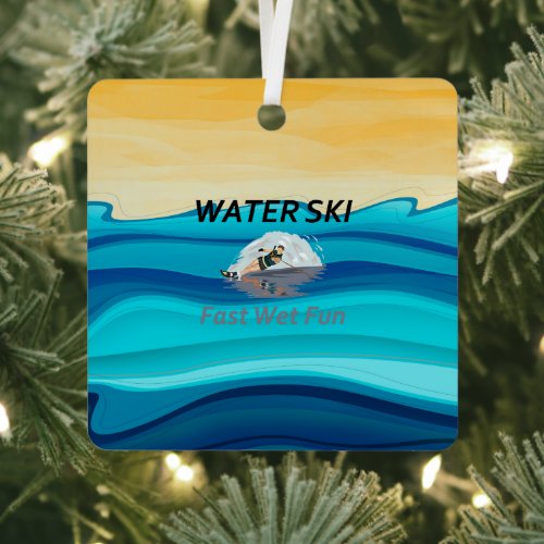 TOP Water Ski Metal Ornament