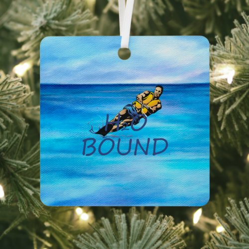 TOP Water Skiing Metal Ornament