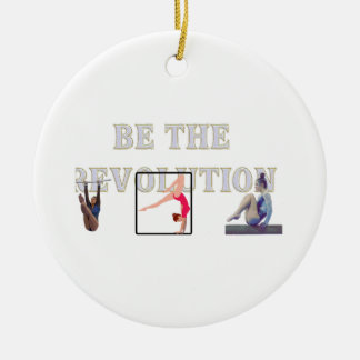 TOP Womens Gymnastics Revolution Glass Ornament