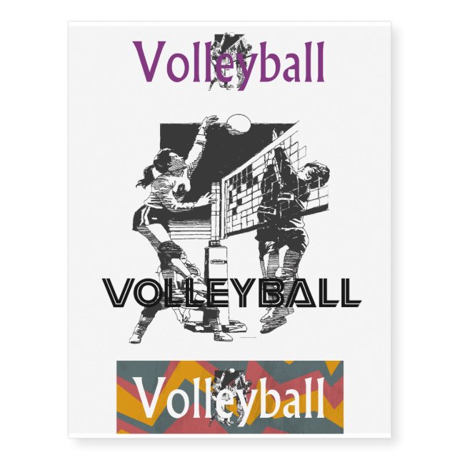 TOP Women's Volleyball Temporary Tattoos (Front)