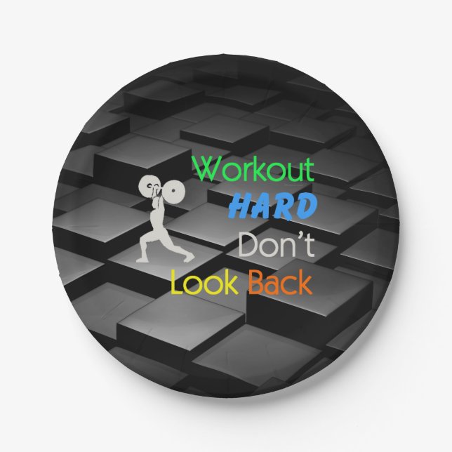 TOP Workout Hard Paper Plates (Front)